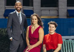 From left, Joshua Seawell *22, Gillian Pressman ’08, and Jessica Sarriot *18 are working locally and nationally to address housing shortages.