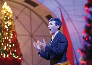 Anthony Roth Costanzo ’04 performs during home for the holidays at the wanamaker building
