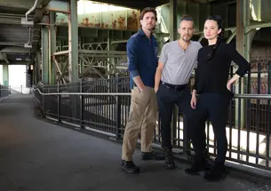 From left, Peter Schmidt ’20, D. Graham Burnett ’93, and Alyssa Loh ’12 would rather you pay attention to this print magazine than your phone.