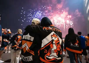 Students watch the fireworks show at 2024 Reunions