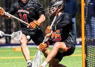 Ryan Croddick stops a shot against Yale