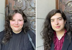 Ash Baudelaire ’26, left, and Matthew Cooperberg ’26