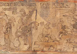 Students took a deeper look at objects in the Princeton University Art Museum, including this seventh-century Maya drinking cup.