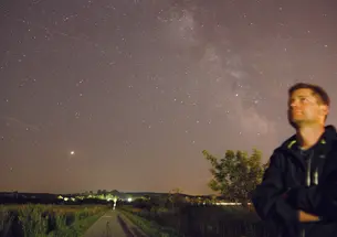 Gáspár bakos With the Milky Way at the South shore of Lake Balaton, Hungary.