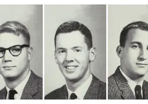 From left, Bill Yeckley ’60, Jean Rousseau ’60, Andreas Prindl ’60
