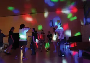 Inside the classroom of Raving: Encounters & Collisions in Night/Life, a course taught by Princeton arts fellow Niall Jones.