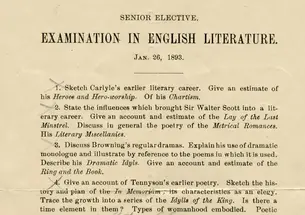 HAROLD GRIFFITH MURRAY 1893&rsquo;S SENIOR ENGLISH EXAMINATIONS, TAKEN AT THE DAWN OF THE HONOR SYSTEM.