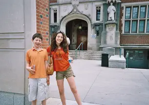 Mickey Friedman and her brother Scotty, both k'80, at Reunions. 