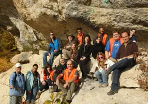 A group photo taken near La Chambotte, a section of the subalpine chains.