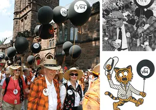 (Credits, clockwise from left: Beverly Schaefer; Larry French/PAW Archives; Class of 1964)