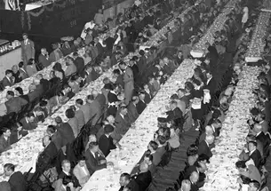 Princetonians have been gathering for Alumni Day since 1915. This photo from Feb. 22, 1947, shows lunch at Baker Rink. 