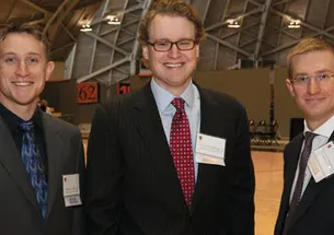 Four graduate students received the Univer­sity’s highest honor for graduate students, the JACOBUS FELLOWSHIP, which supports the final year of study. Above, from left: