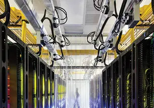 Routers and switches in Google’s data center in Council Bluffs, Iowa. The NSA was able to intercept data at Google and Yahoo; both companies say they now encrypt data.