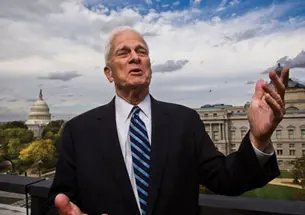 One of James Billington ’50’s duties as librarian of Congress is to safeguard national sound treasures. Standing outside his office — with its magnificent view of the Capitol — Billington breaks into song himself.