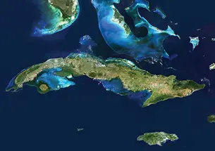 Satellite image of Cuba