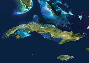 Satellite image of Cuba