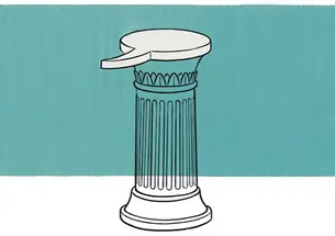Illustration of a column with a thought bubble above it