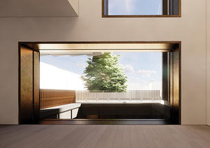 Terrace view from gallery, design rendering by Adjaye Associates.