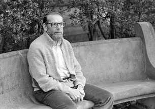 John McPhee ’53 on campus in 1986.