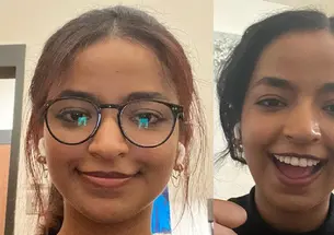 Two headshot photos of Misrach Ewunetie ’24