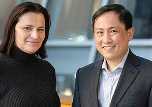 From left, Jess Deutsch ’91 and Calvin Chin