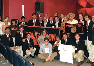 Princeton in Brazil Week featured speakers, panels, social gatherings, and performances by the Nassoons (above in orange-and-black striped ties).