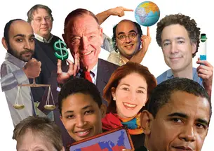 LIVE.Advice.jpg Princetonians, clockwise from top left: Mohsin Hamid ’93, Raymond Arsenault ’69, John Bogle ’51, Josh Kornbluth ’80, Bruce A. Yankner ’76, Anne-Marie Slaughter ’80, Danielle S. Allen ’93, and Ruth Gais *74
