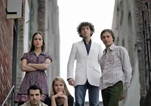 Brittany Haas ’09, standing at left, and the other members of Crooked Still.