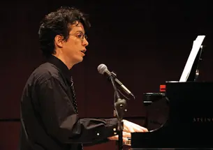 Professor of Physics Steven Gubser ’94 *98 performs Gershwin songs at the physics department recital in April.