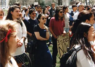  In April 1995, students demonstrated inside and outside Nassau Hall in support of ethnic-studies courses, including courses in Asian-American studies. 