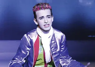 Costanzo as Zefirino in his senior-­thesis production of “The Double Life of Zefirino.”