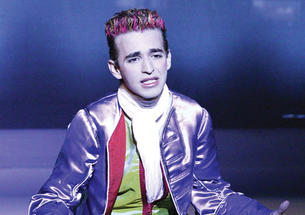 Costanzo as Zefirino in his senior-­thesis production of “The Double Life of Zefirino.”