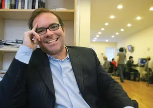 Joshua Micah Marshall ’91 in his office, shortly after he learned he had received the prestigious Polk Award for legal reporting.