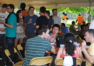  About 200 grad students who passed their generals attended a celebration May 26 ­outside Whig Hall, a new event sponsored by the graduate school. 