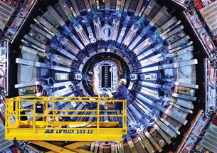 Princeton professors helped design the Compact Muon Solenoid (shown in December 2007), one of the experimental devices in the Large Hadron Collider.