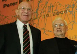 Peter B. Lewis ’55, left, and Frank Gehry