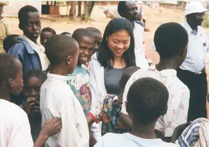 Above, Renee Hsia ’99 in Rwanda in 1999. Below: Hsia recently working at a clinic in Sanafe, Eritrea.