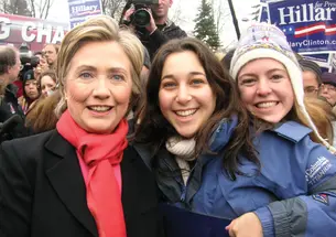 LIVE.NB_campaignPeriRegina.jpg Seniors Peri Rosenstein, center, and Regina Lee with Sen. Hillary Clinton in Manchester, N.H. The two were among 19 Princeton students who spent a week in New Hampshire working for candidates.