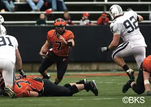  Tommy Wornham ’12, above, led the Tigers on the field, after an inspirational talk by Cosmo Iacavazzi ’65, below.