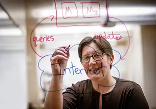 Jennifer Rexford ’91 works on improving what she calls the “under-the-hood part” of the Internet to make it more secure and reliable.