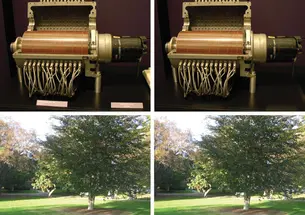 Distracting elements have been automatically removed from these photos using an app developed by graduate student Ohad Fried and professor Adam Finkelstein.