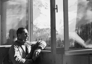 Moe Berg '23 in Switzerland, February 1946.