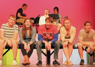 Cast members perform a number from “Admissions: The Musical.”