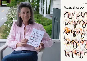 Sally Van Doren ’84 with her new book, Sibilance.