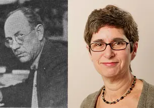 PAW’s first editor, Ted Norris 1895 *1897, and Marilyn Marks *86, who retired as PAW’s editor in 2022.