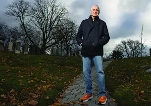 Douglas Martin in a graveyard