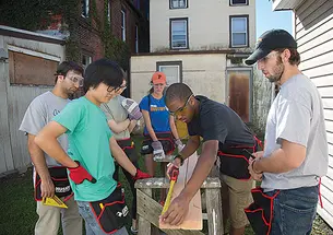 Princeton students help to renovate a Habitat for Humanity home in Trenton, N.J., in August 2013 as part of the Community Action program.