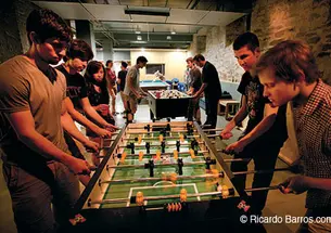 Graduate students come together in the D-Bar of the Graduate College.