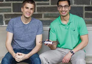 Charlie Marsh ’15, left, and Shubhro Saha ’15 developed Jasper, a customizable open-source platform for voice computing.