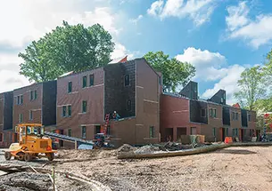 Lakeside housing units under construction at the end of May.